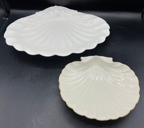 Lenox Shell Dish & White Ceramic Shell Dish - 2 Pieces