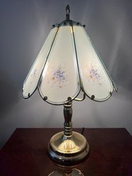 Vintage Floral Glass Panel Lamp