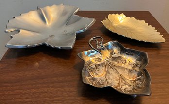 Genuine Sonoma, Neocraft By Everlast  & Silver Plated Leaf Dishes - 5 Pieces