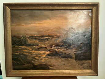 Philip Shumaker Stormy Seas Print Framed 27 Inches X 21 Inches