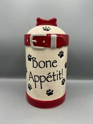 Bone Appetit Ceramic Dog Treat Canister