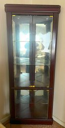 Glass Door Lighted Corner Curio Cabinet