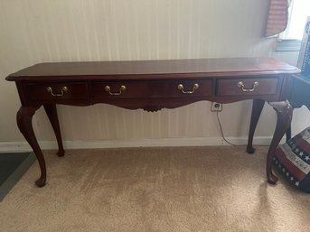 Vtg Ethan Allen 3 Drawer Entry Way Table