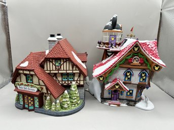 Dept 56 Tinker Bells Treasures & Mickeys North Pole Holiday House, 2 Piece Lot