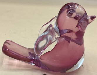 Murano Handmade Glass Pink Dove Swallow Bird