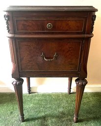 Wood 2 Drawer Side Table