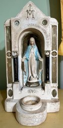 1830 Virgin Mary Chalkware Statue/holy Water Holder