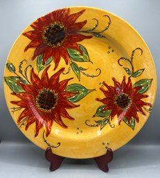 Hand Painted Golden Sunflower Serving Dish