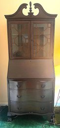 Antique Slant Front Secretary Desk With Hutch