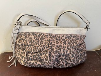 B Makowsky Pink Animal Print Crossbody Bag