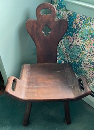 Antique Solid Wood High Chair Made In Spain