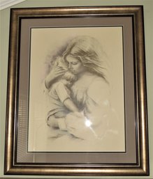M. Zapl Mother & Child Sketch Framed Print
