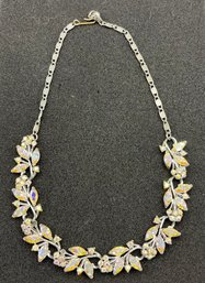 Opal Colored Floral Pattern Necklace