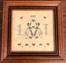 Scherenschnitte Framed Folk Art 'Friends Are Forever'