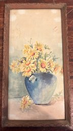 Framed Watercolor Painting With Handwritten Note From 1938