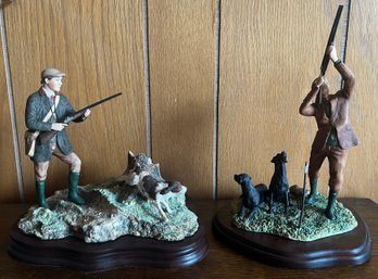 Border Fine Arts Gamekeeper With Spaniel & Reaching For The High Bird Sculptures - 2 Pieces