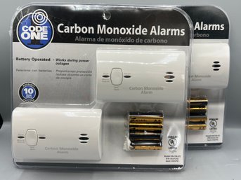 Code One Carbon Monoxide Alarms In Packages - 2 Pieces