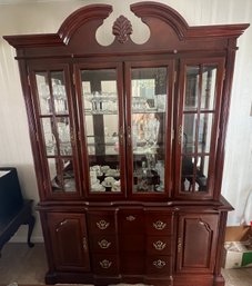 Cherry China Cabinet With Hutch