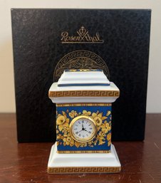 Rosenthal Versace Blue Medusa Mini Clock With Box