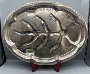 Silver Plated Tray Oval Tree Of Life