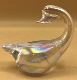 Iridescent Glass Swan
