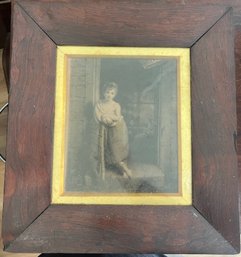 Antique Framed Print Of Little Girl