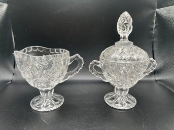 Crystal Pedestal Candy Dish With Lid & Crystal Pedestal Candy Dish -  2 Pieces