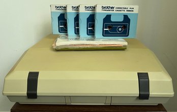 Brother Electronic Typewriter Model No: 8300 With Cassette Ribbon & Typing Paper, 7 Pieces