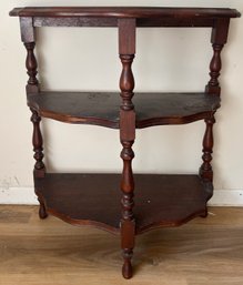 Solid Wood Walnut Stained 3 Tiered Shelf