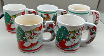 The Love Mug Christmas Mugs, Lot Of 5