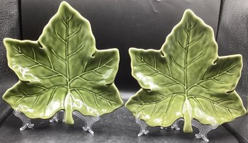 Pottery Barn Leaf Plates Fall Maple Set Of 4