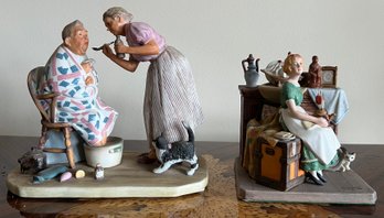 Norman Rockwell Spring Tonic Figurine & Norman Rockwell Dreams In The Antique Shop - 2 Pieces