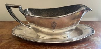 Community Plate Silver Plate Gravy Boat & Saucer