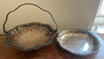 Regis Silver Plate Platter & Handled Dish- 2 Pieces