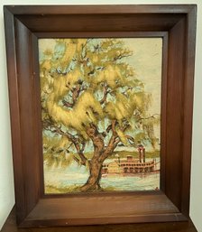 Vintage Batik Fabric Print Framed