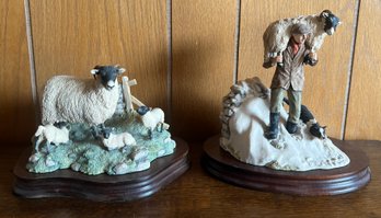 Border Fine Arts Spring Lambing Swaledale Ewe And Lambs & Winer Rescue Figurines - 2 Pieces