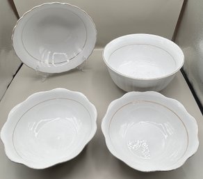 Porcelain Serving Bowls, Lot Of 4