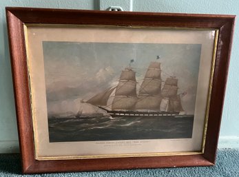 S. Walters United States Packet Ship The New World Print Framed