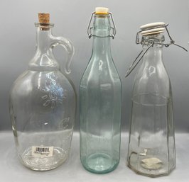 Flip Top Glass Bottles -3 Pieces