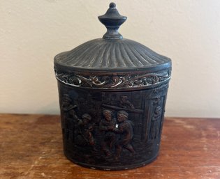 Silver Plate Embellished Tea Canister