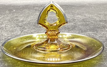 Amber Yellow Depression Glass Trinket Dish