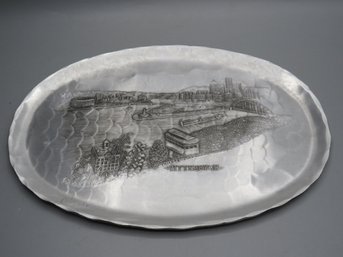 Handmade By Natal 'Pittsburgh' Aluminum Hammered Plate