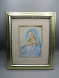 Watercolor Virgin Mary Framed