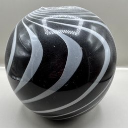 Vintage Round Swirled Art Glass