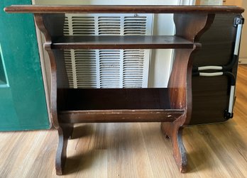 Solid Wood Library Table With Floral Engravings