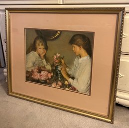 George Clausen 'Arranging Roses' Framed Print