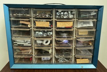 Blue Steel Case With Assorted Nuts, Bolts & Screws Lot