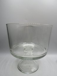 Glass Trifle Bowl With Gold Tone Rim