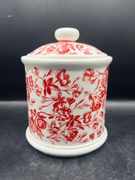 Ceramic Red Floral Lid Jar