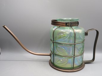 Iridescent Glass & Metal Watering Can